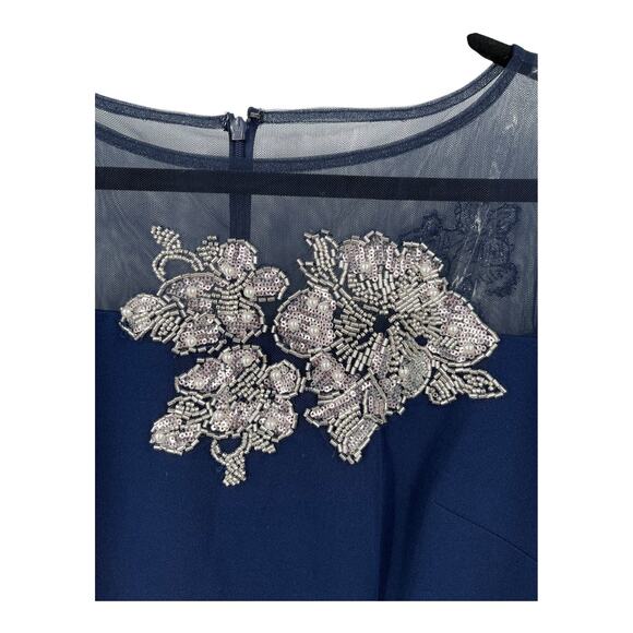 JS Collection dress Fleur beaded column gown blue size 8 - Picture 4 of 8